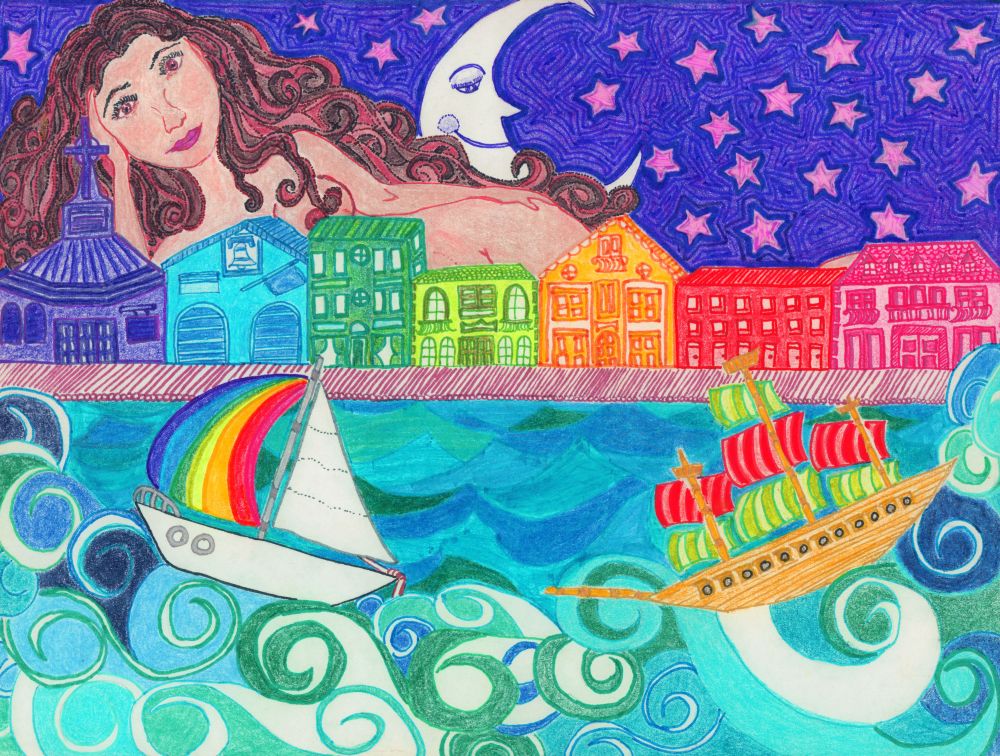 Oh Captain! Colorful original illustration by Isabel Sydow.
